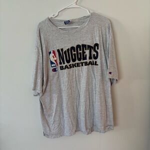 vintage 90s champion nuggets basketball grey graphic tee shirt.🏀